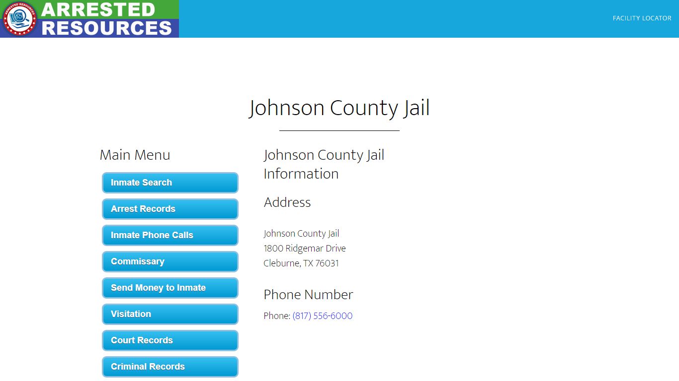 Johnson County Jail - Inmate Search - Cleburne, TX